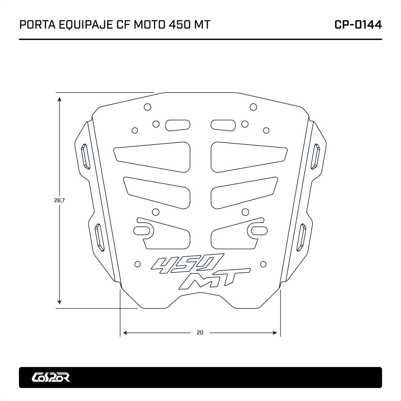 PORTA EQUIPAJE TRASERO CF MOTO 450 MT - Image 6