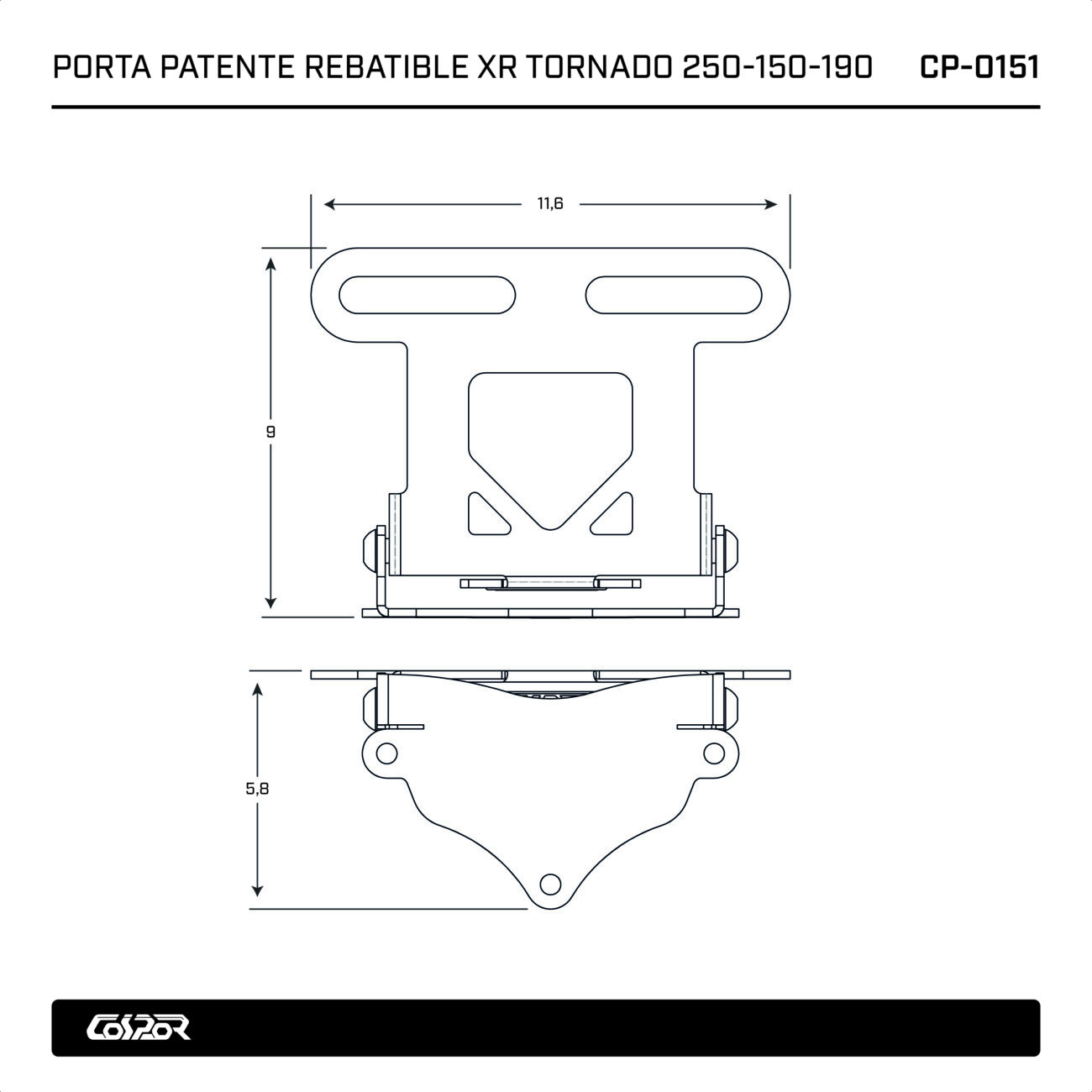 PORTA PATENTE REBATIBLE HONDA XR 250 TORNADO - Image 4