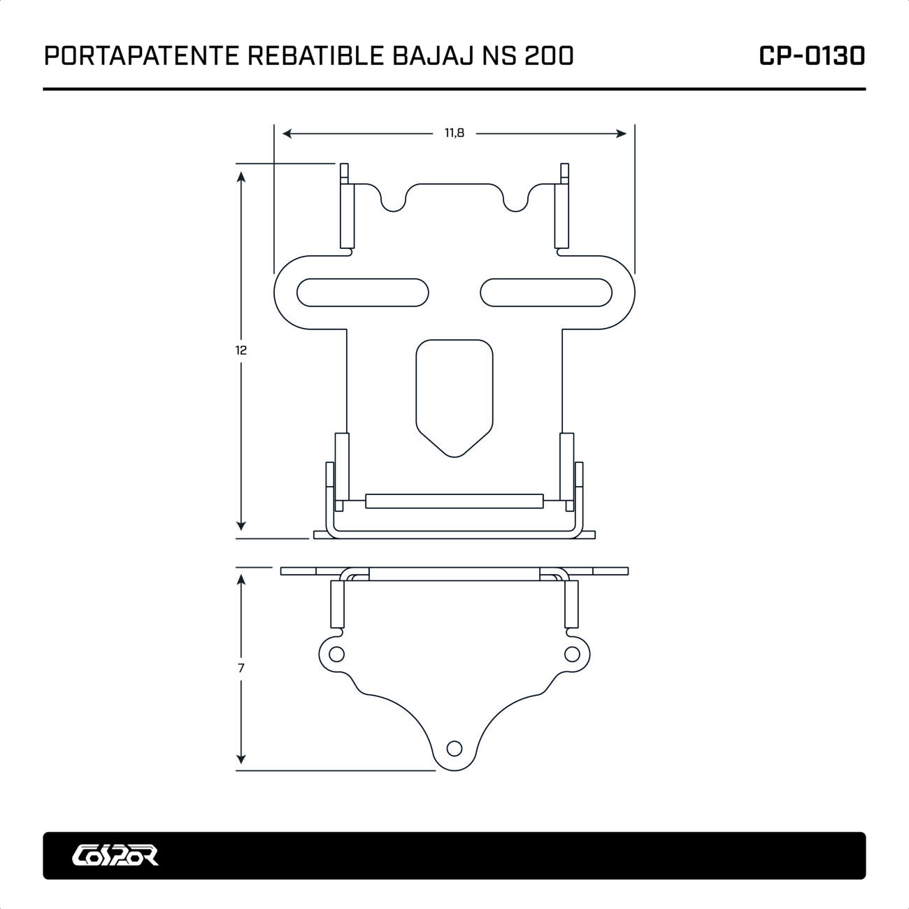 PORTA PATENTE REBATIBLE BAJAJ NS200/160/135 - Image 3