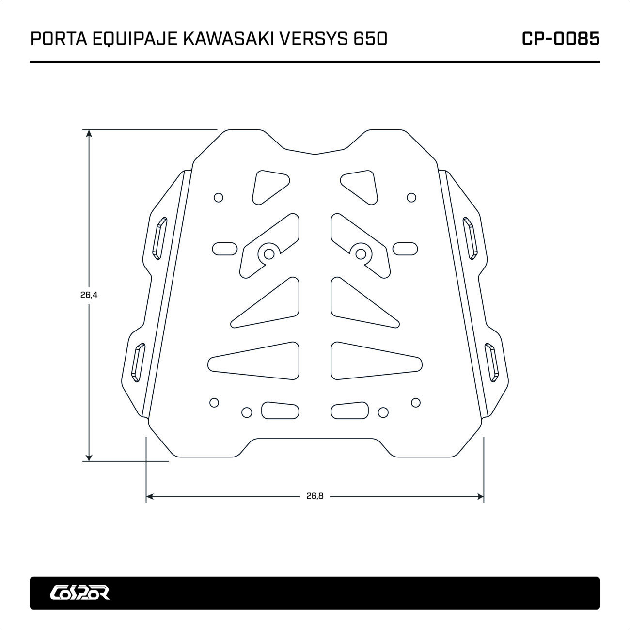 CONJUNTO PORTA EQUIPAJE KAWASAKI VERSYS 650 (SOPORTES + BASE) - Image 8