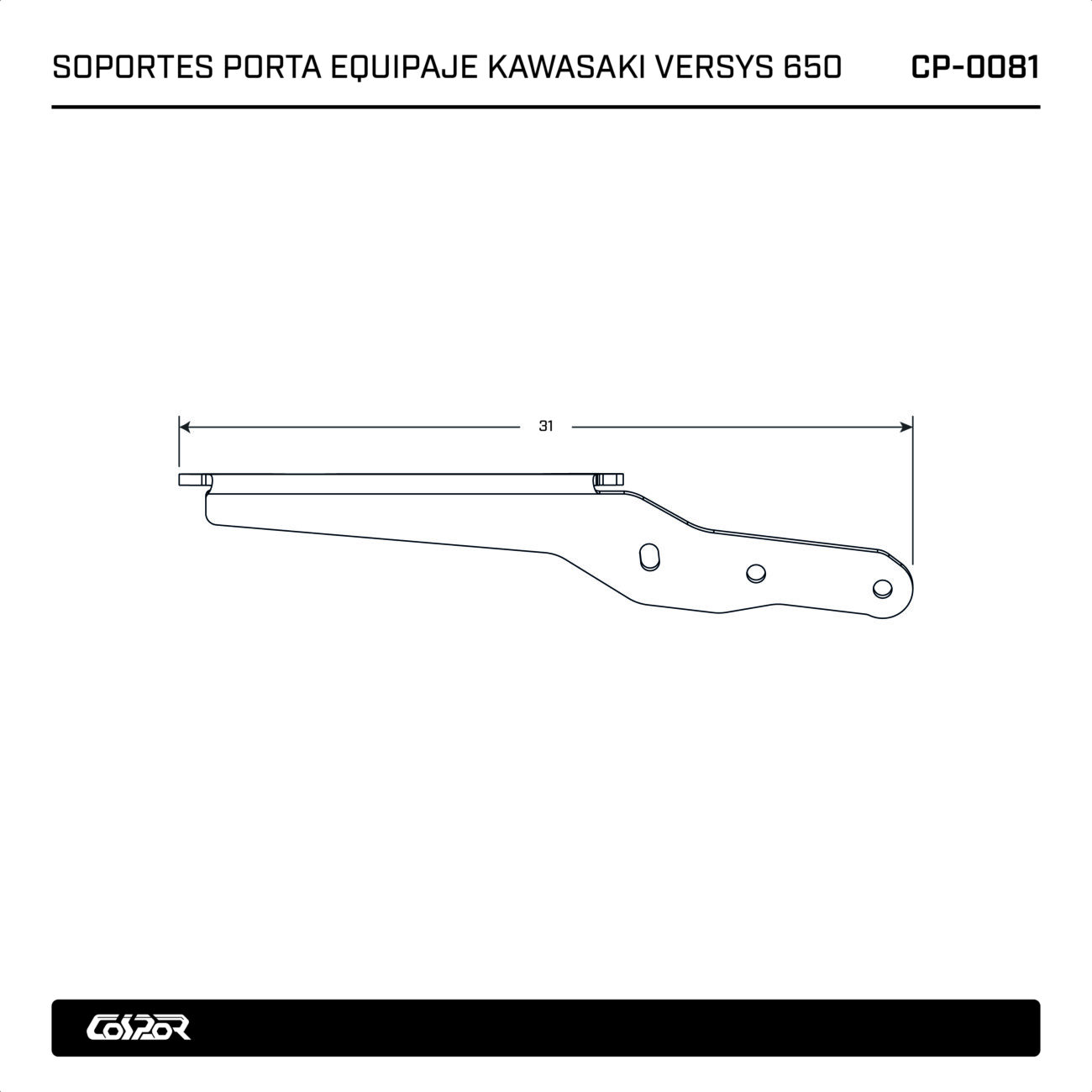 CONJUNTO PORTA EQUIPAJE KAWASAKI VERSYS 650 (SOPORTES + BASE) - Image 9